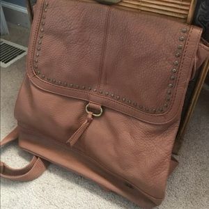 The Sak brown leather convertible backpack purse